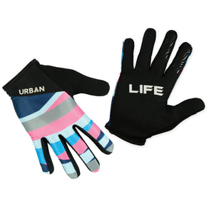 "CHUG LIFE" MTB Gloves - 4-way stretch, phone swipe, snarky graphics - Urban Cycling Apparel