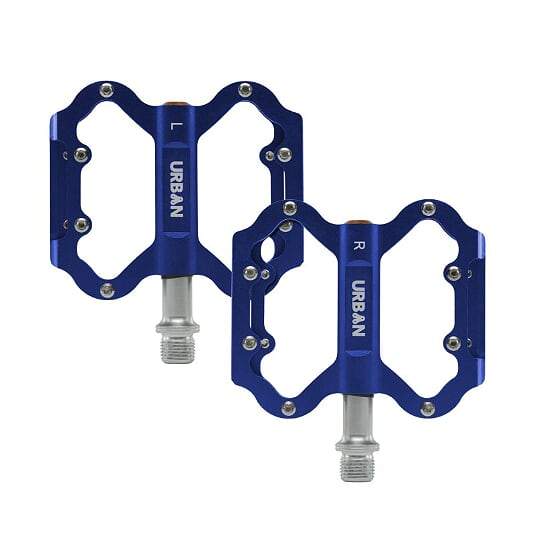 blue flat pedals Lightweight Flat Platform MTB Pedals