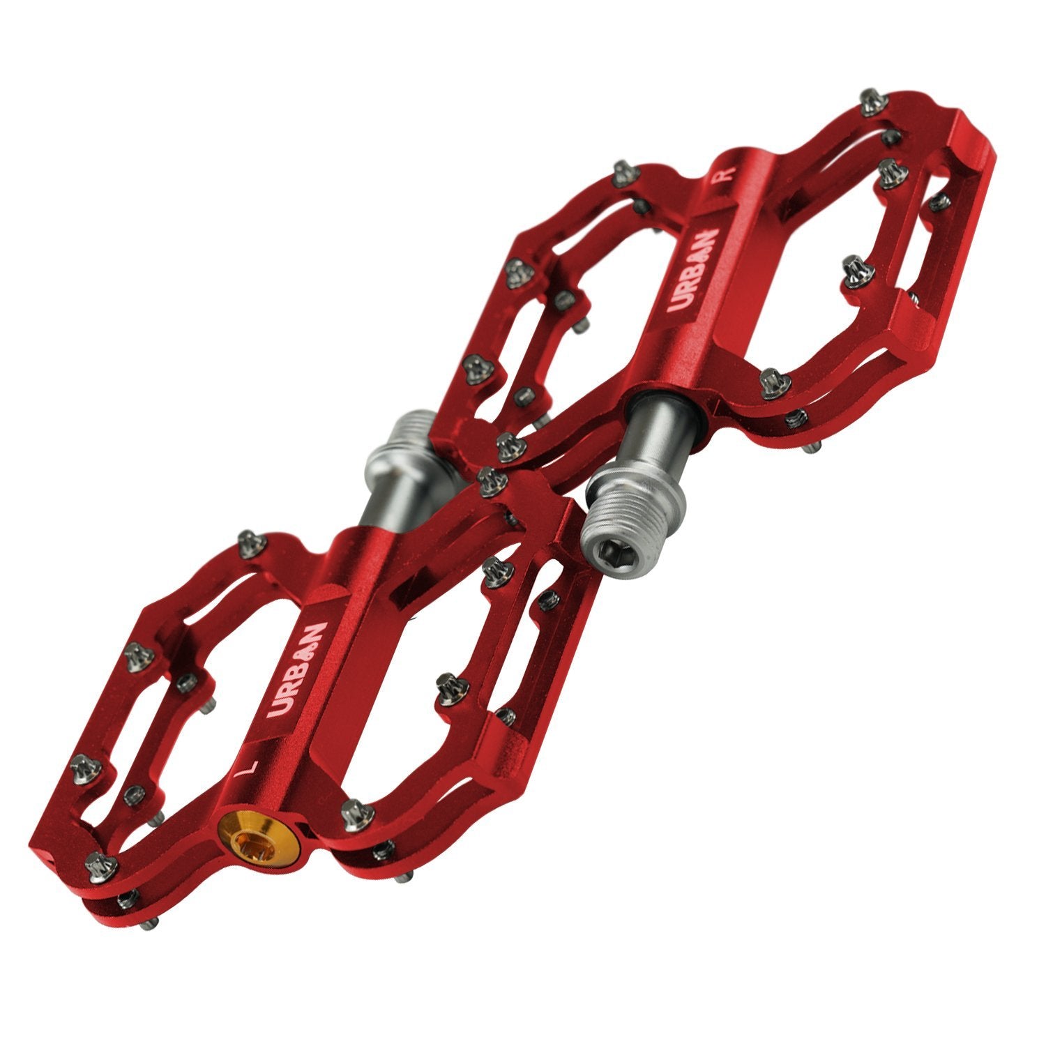 flat pedals red Lightweight Flat Platform MTB Pedals