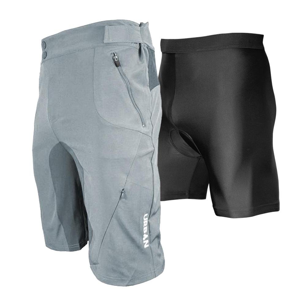 urban bike shorts Flex MTB Trail Shorts — Soft-Shell Mountain Bike Shorts with Zip Pockets & Vents 2XL / Grey