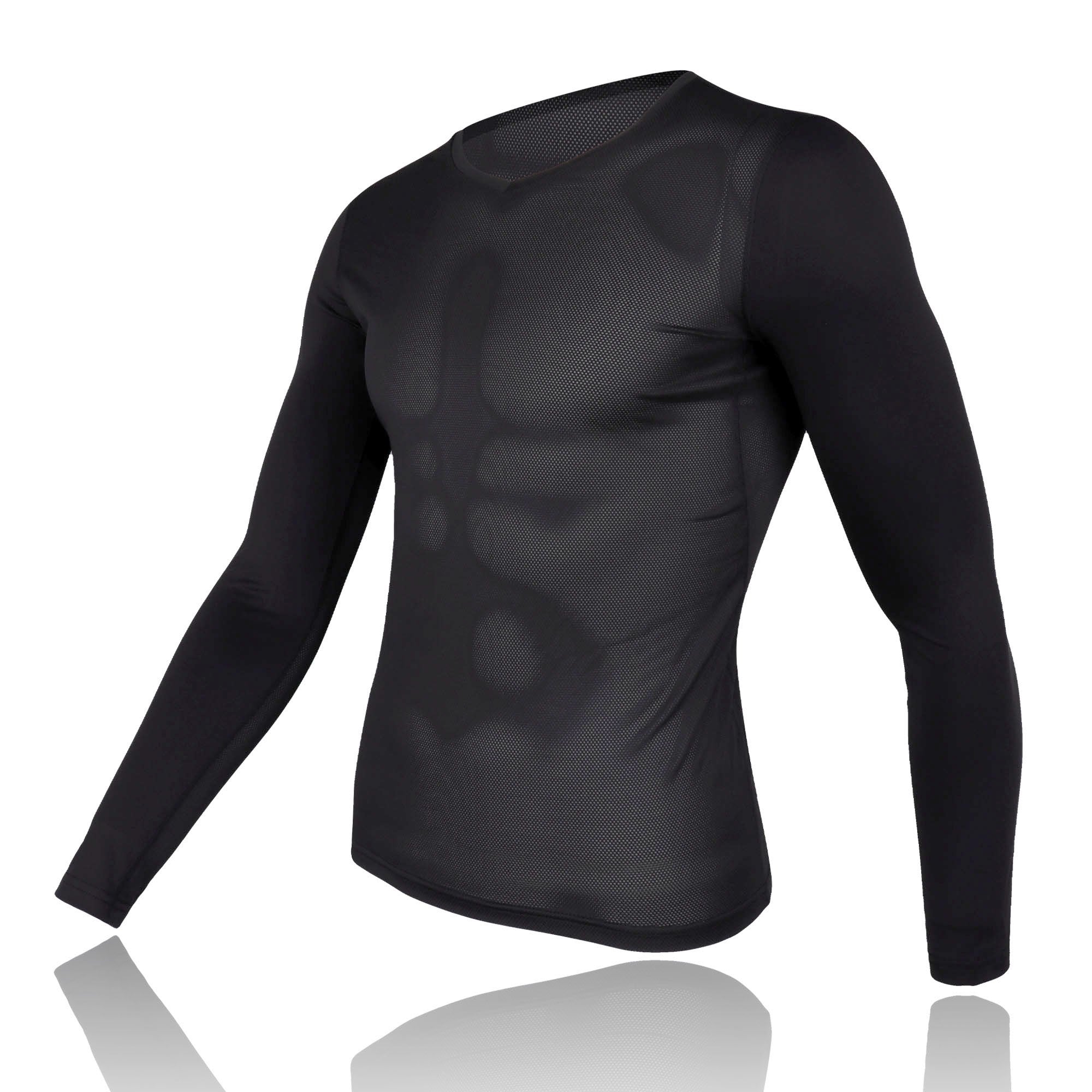 Men's Mesh Base Layer - Black Long Sleeve Cycling Undershirt