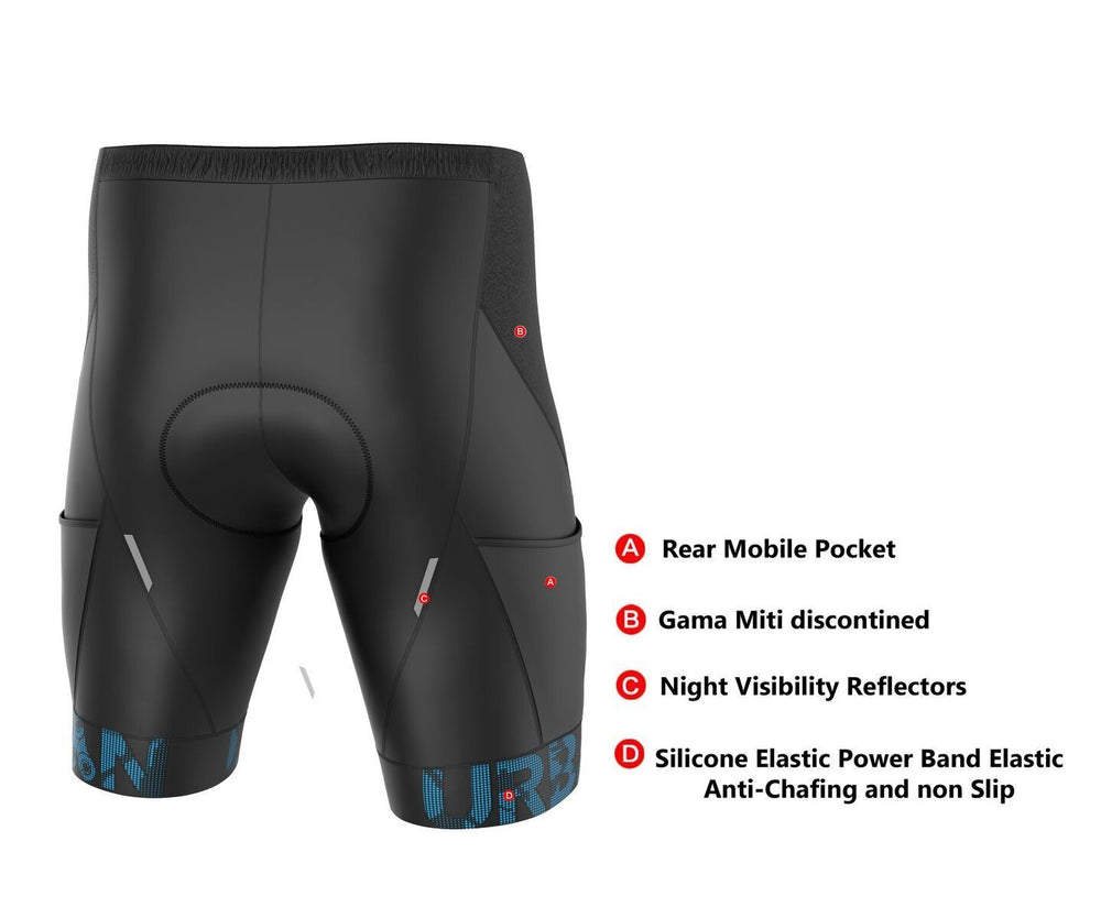 Men's Pro Padded Cycling Shorts with Hidden Cargo Pockets Urban