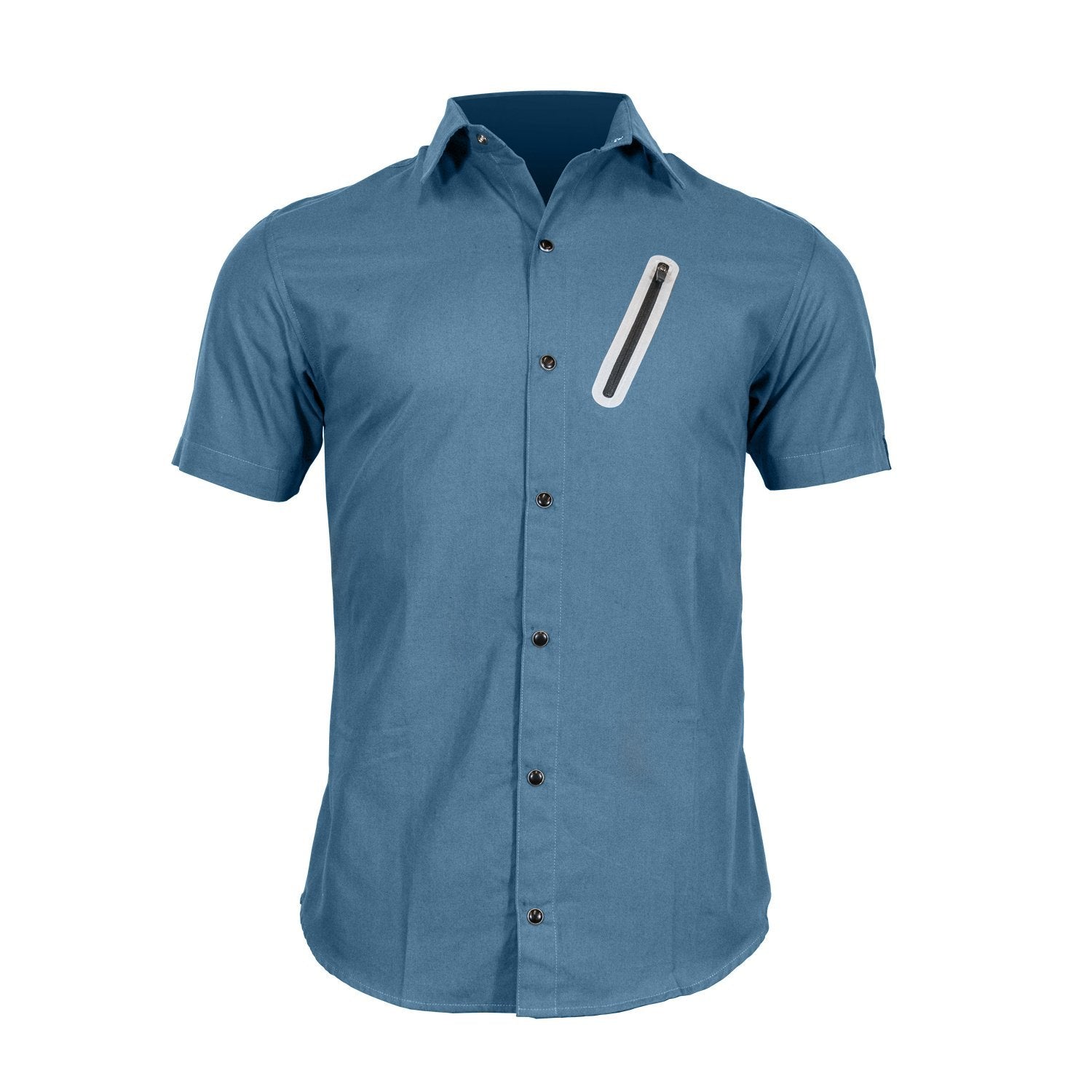 The Pedaler's Pub Shirt Short Sleeve Casual Urban Commuter Cycling Jersey with Snaps, Zipper Pockets, and Dry Fast Wicking