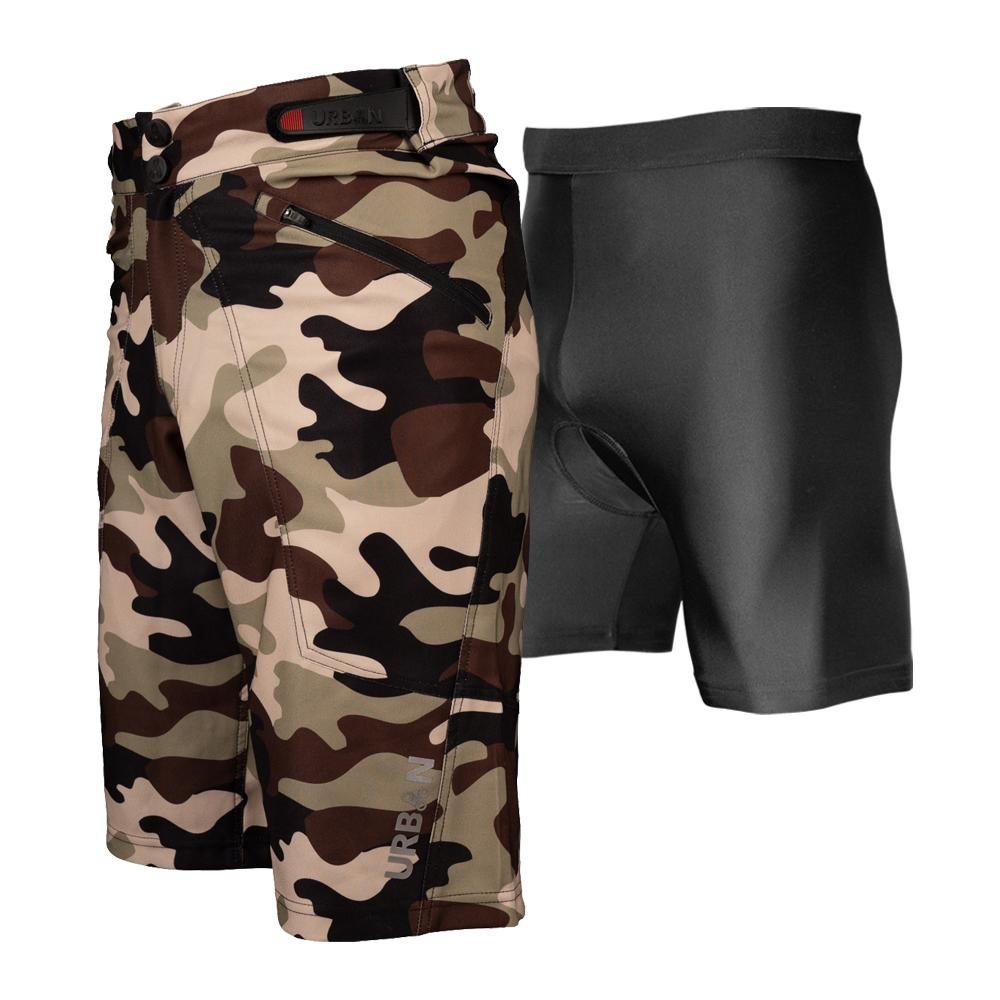 Men's Pro Padded Cycling Shorts with Hidden Cargo Pockets - Urban Cycling Apparel