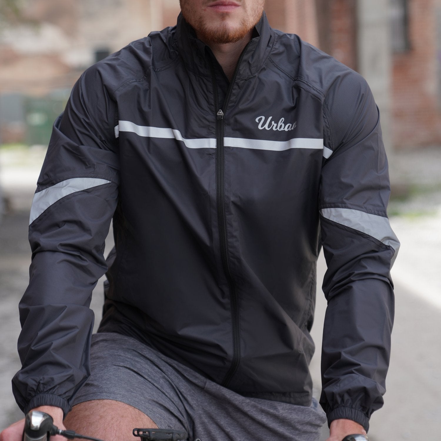 Urban Windproof & Waterproof Commuters Cycling Jacket - Black