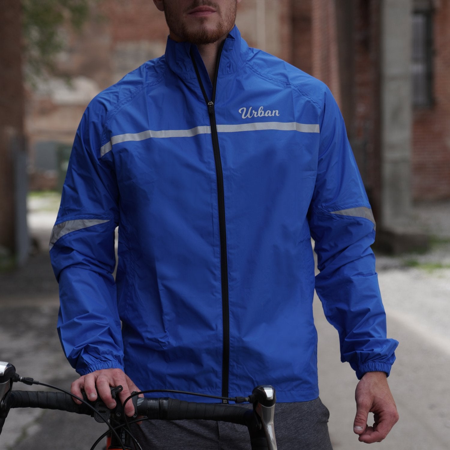 Urban Windproof & Waterproof Commuters Cycling Jacket - Blue