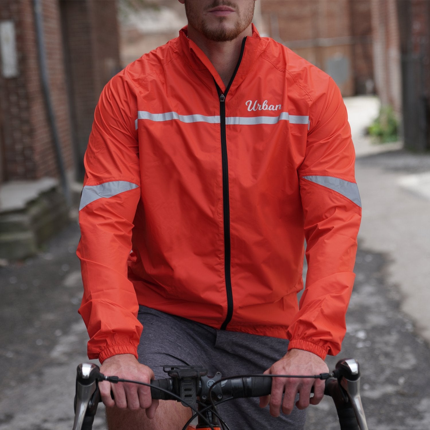 Urban Windproof Waterproof Commuters Cycling Jacket - Orange - Urban Cycling Apparel