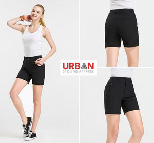Women's Commuter Urban Casual Cycling Bike Shorts with Padded Underliner - Two Shorts in One - Urban Cycling Apparel