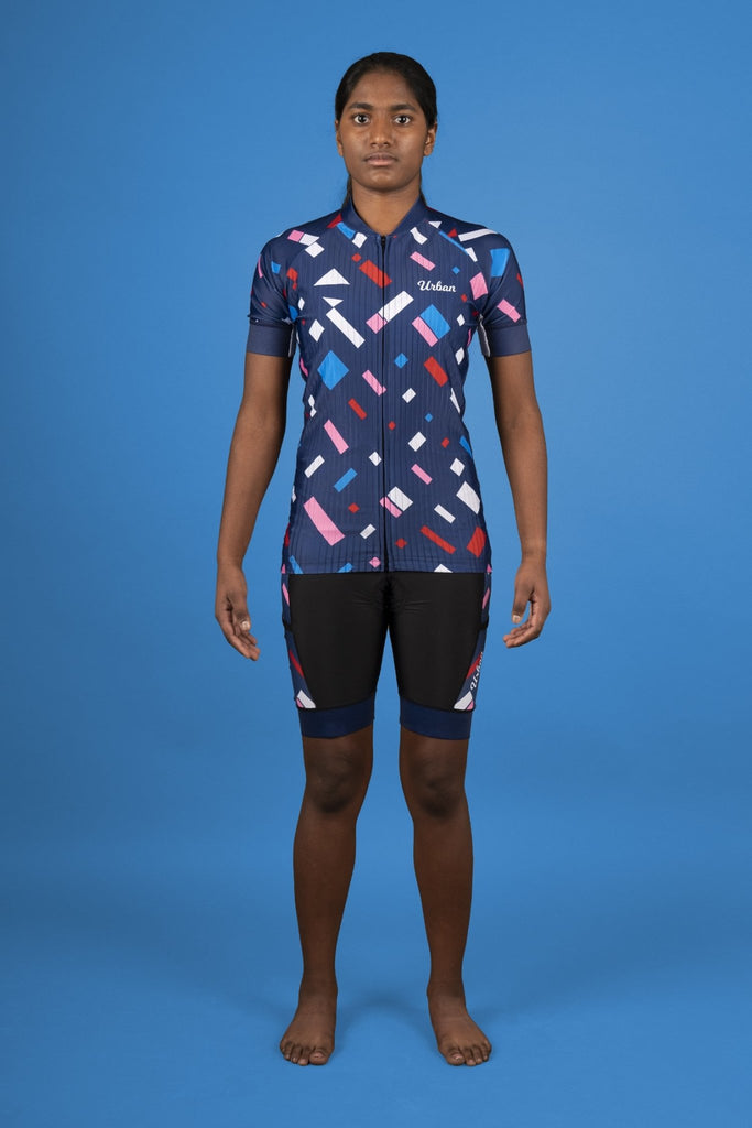 Women's Confetti Jersey & Bib Shorts - Urban Cycling Apparel
