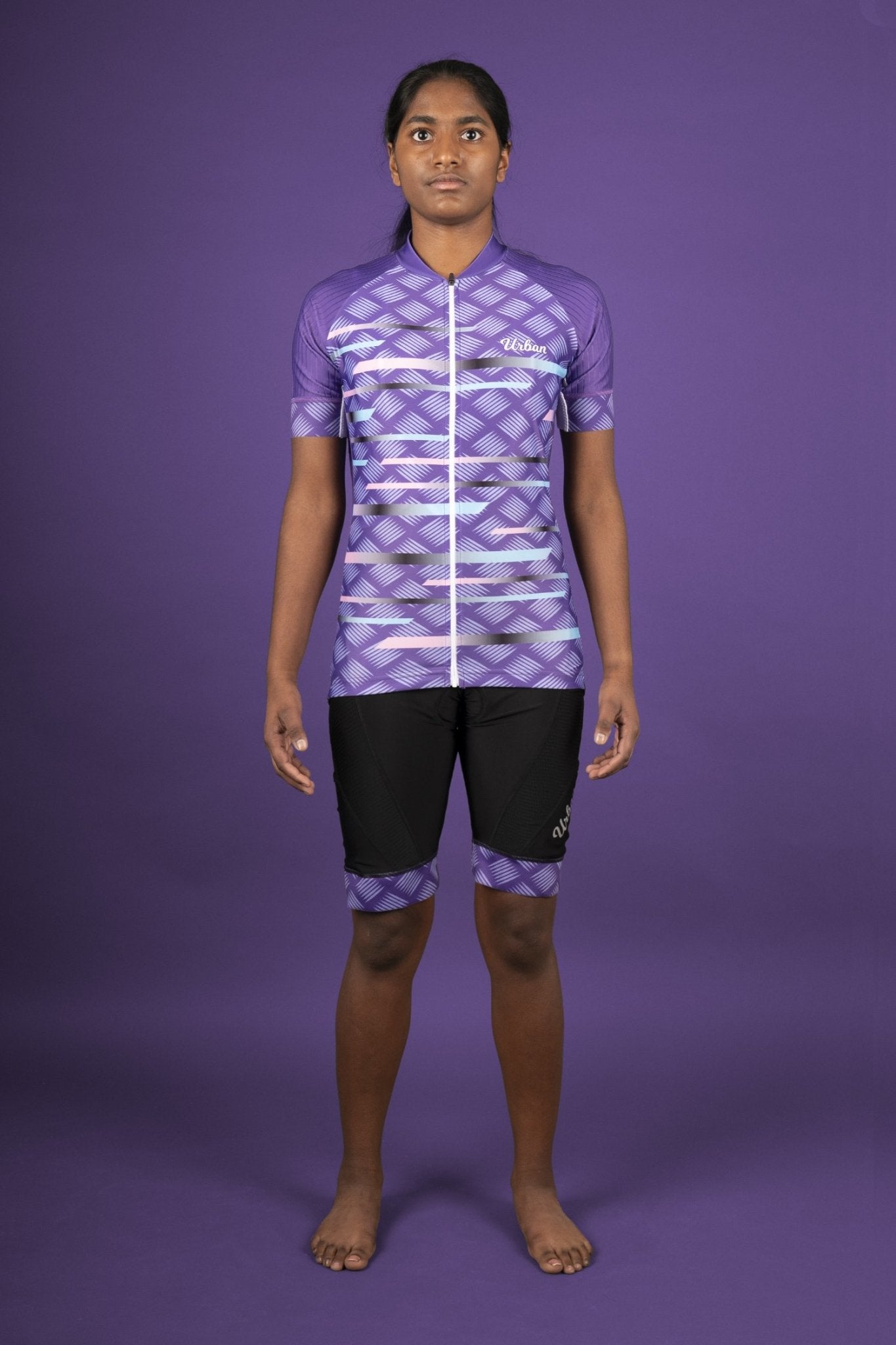 Women's Pro Series Purple Cycling Short Sleeve Jerseys / Bib Shorts - Urban  Cycling Apparel