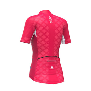 Women's Pro Series Red Cycling Short Sleeve Jersey, Bib Shorts, or Kit Bundle - Urban Cycling Apparel