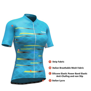 Women's Pro Series Teal Cycling Short Sleeve Jersey, Bib Shorts, or Kit Bundle - Urban Cycling Apparel