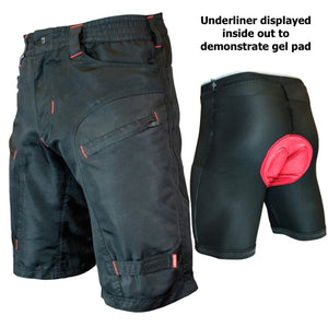 YOUTH SINGLE TRACKER, Kids Mountain Bike Shorts with Padded Underliner - Urban Cycling Apparel
